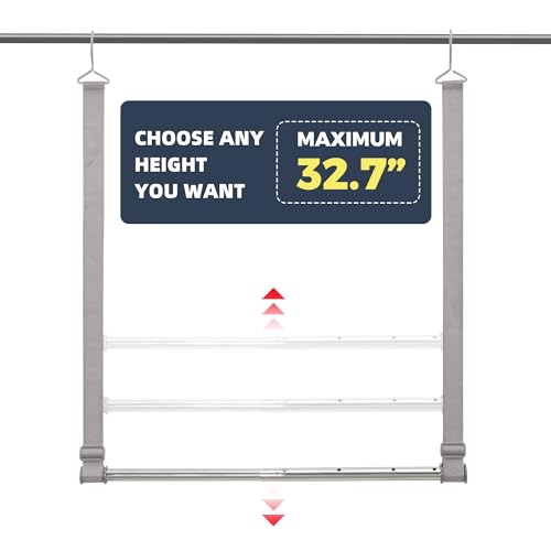 STO STO Closet Hanging Rod, Length and Height Adjustable Closet Rod, Space-saving Closet Extender Hanging Bar for Hanging Clothes, Webbing, 1 Pack image 4