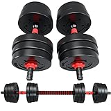 manubri regolabili 30kg,canmalchi set bilanciere con asta di collegamento,set di sollevamento regolabile per allenamento allenamento,perfetto per bodybuilding uomo e donna