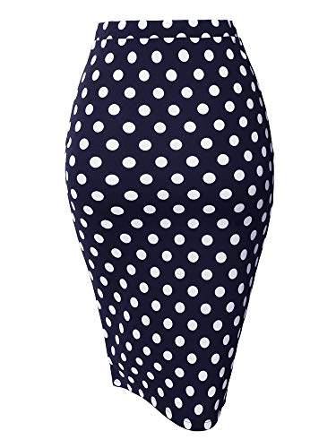 Women's Fitted Stretch Printed High Waist Midi Pencil Skirt2