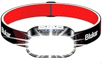 Blukar Stirnlampe LED Wiederaufladbar, Superhell Kopflampe Stirnlampe Dimmbar mit Rotlicht & Sensor, 2 Farbtemperatur und 12 Lichtmodi, Stirnleuchte mit Memory-Funktion & Batterieanzeigelampe