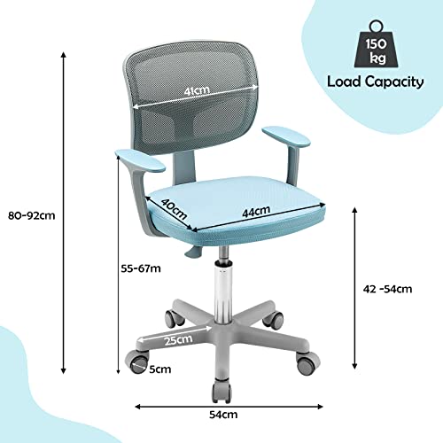 Chaise de bureau enfant réglable en maille avec frein - 4
