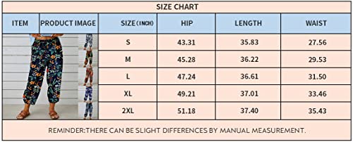 Larmliss Women'S Capri Pants High Waist Drawstring Cinch Bottom With Button Cotton Loose Casual Trouser With Pockets thumb #6