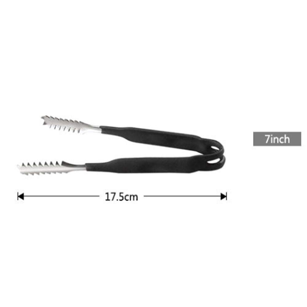 Pinzas para alimentos con mango de silicona, pinzas para hielo, pinzas para ensalada, parrilla para barbacoa, servicio de cocina multifuncional, pinzas para cocinar, accesorios para barra (7 pulgadas