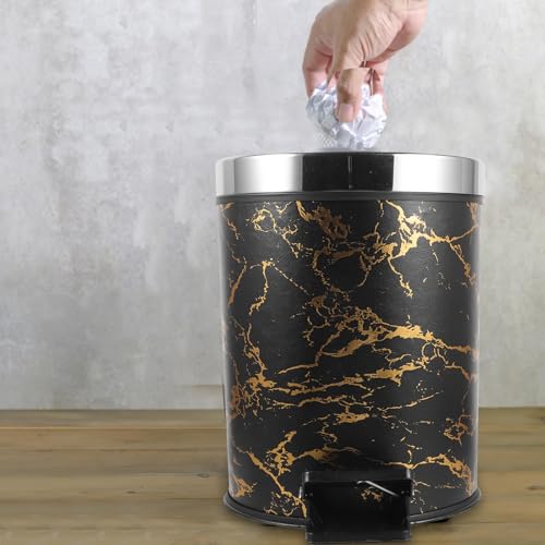 Caneca de basura con pedal 8L Zerodeko plástico negro miniatura 6