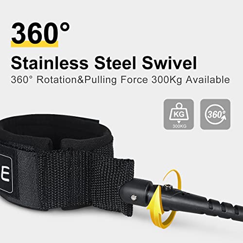 image for WOOWAVE SUP Leash 11 Foot Coiled Stand Up Paddle Board Surfboard Leash