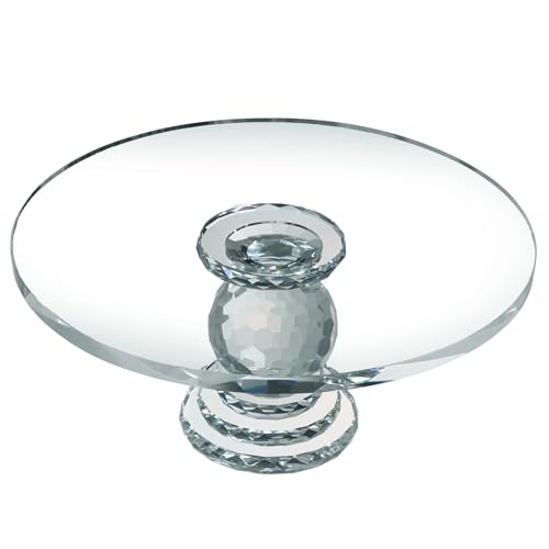 Crystal Glass Cake Stand, Uten 10.6'' Cake Display Stand, Crystal Glass Fruit Plate, Clear Crystal Cake Stand, Display Desserts Holder for Wedding Cakes Serving Platters