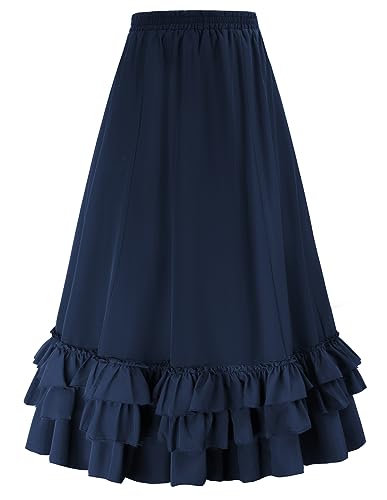 Belle Poque Women's Vintage Gothic Victorian Skirt Renaissance Style Falda2