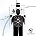 KNINE OUTDOORS Shooting Targets Paper, 17x25 inch, Bulk for Hunting, Handguns, Pistols, Rifles, Silhouette with Red Bullseye, Black Design (50 Pack)