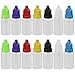 CODIRATO Bouteilles de Liquide 70 PCS avec Système d'Égouttement, Bouteilles en Plastique Vides avec Flacons Compte-Gouttes pour E-Liquide, Huiles, Colorants et Autres Liquides (10ML)