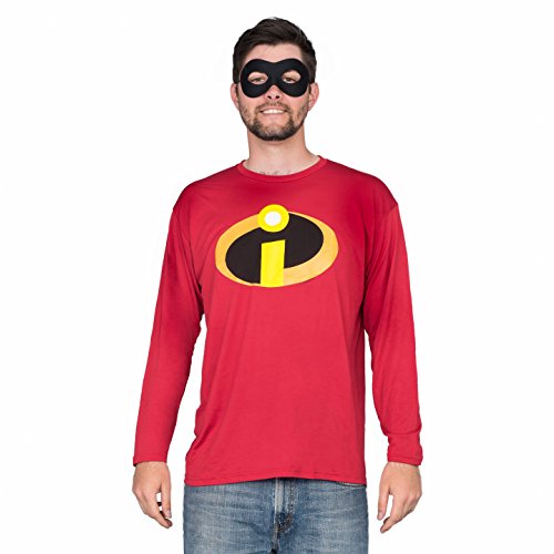 The Incredibles Basicon Red Long Sleeve T-Shirt and Mask Costume Set (Adult 3X-Large)