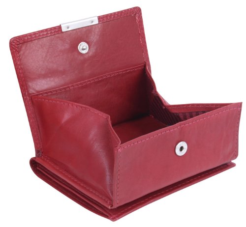 Preisvergleich Produktbild Wiener Schachtel Ausweisformat LOUANA in Echt-Leder, cherry, 11x9cm