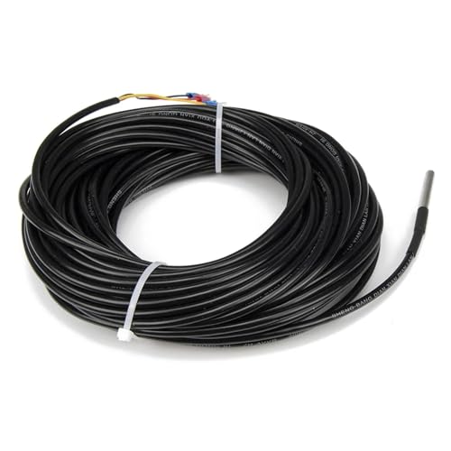 Sensor de temperatura tipo RTD PT100 de 1 unidad con cableado largo de 20 m 3