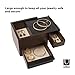 Umbra Mini Stowit Jewelry Box - Modern Keepsake Storage Organizer with Hidden Compartment Drawers for Ring, Bracelet, Watch, Necklace, Earrings, and Accessories, Black/Walnut