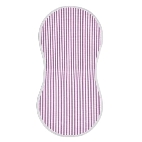Muslin Baby Burp Cloths, Violet White Stripes Cotton Soft Burp Cloths for Newborns​​, Extra Absorbent Burp Cloths 1-Pack​​, 22 x 11 Inch