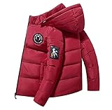 TEEZR Mens Down Jacket Hooded Mens Light Down Jacket Mens Large Size Hooded Sweater Down Jacket Mens Winter Jacket Large Size