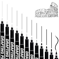 MOLHEM 12 Pcs Micro Fineliner Art Drawing Pens,Pens Waterproof with Different Line Widths, Illustration,Drawing Manga Outline Art Supplies