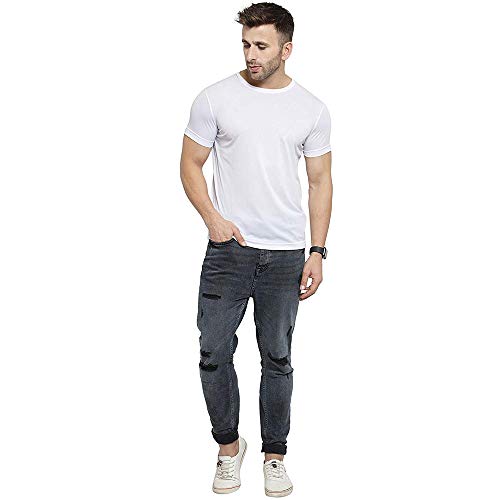 Image of TQH Men Dri Fit Polyester Half Sleeve Round Neck Multicolor t Shirts - Combo Set of 2