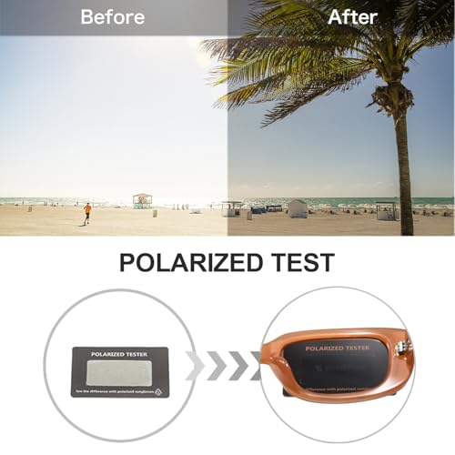 Image of Trendy Rectangle Sunglasses Polarized Women Men Chunky Thick TR90 Frame Shade UV400 TAC Lens Lightweight