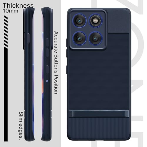 Image of Pikkme Back Cover for Motorola Moto Edge 60 Pro 5G Soft Grip 3D Hexa Cube Texture Silicone Bumper Case (Blue)