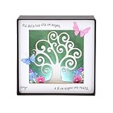 SHALOM - Cuadro 3D en caja, de apoyo, objeto Árbol de la vida. Dimensiones: 11,5 x 11,5 cm