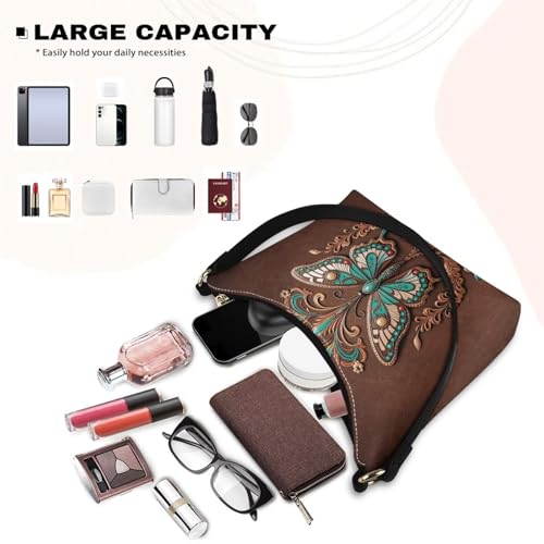 Image of Handbag for Women Leather Underam Shoulder Bag with Zipper Fashion Work Purse Waterproof Travel Wallet