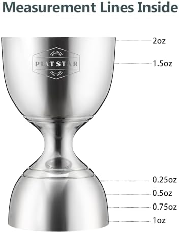 Jigger for Bartending 2 Pack – 1oz 2oz Bartender Bell Jigger, Double Side Shot Measuring Cup, Alcohol Measurement Tool, Drink Measurer for Cocktails, Weighted Jigger, Bar Measuring Set