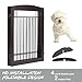 PAWLAND 96-inch Extra Wide Dog gate for The House, Doorway, Stairs, Freestanding Foldable Wire Pet Gate, Set of Support Feet Included (Espresso, 30