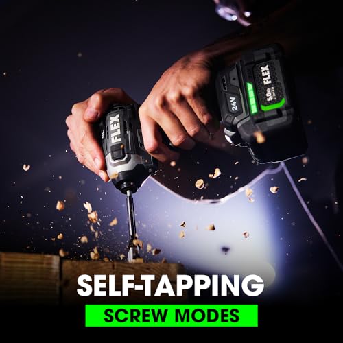 Image of FLEX 24V Brushless Cordless 1 /4-Inch 2,500 In-Lbs Torque Quick Eject Hex Impact Driver Multi-Mode Kit with 2.5Ah, 5.0Ah Lithium Batteries and 160W Fast Charger - FX1371A-2B