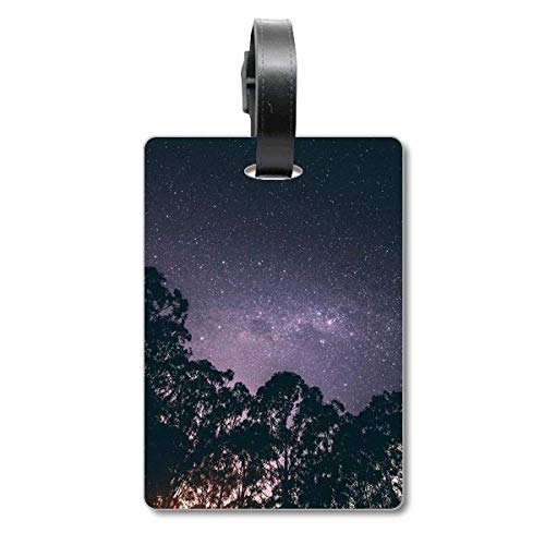 Étiquette d'identification pour valise Trees Stars au motif chemin laiteux pour bagage
