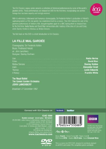 Ashton: La Fille Mal Gardee (Nadia Nerina/ David Blair/ Stanley Holden/ Leslie Edwards/ The Covent Garden Orchestra/ John Lanchberry) (ICA Classics: ICAD 5088) [DVD] [2012] [NTSC]