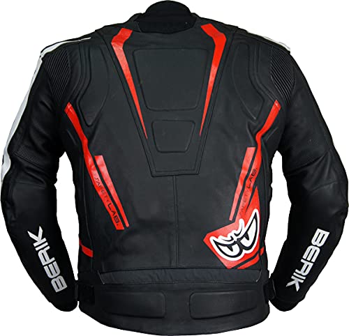 Amazon | BERIK COW LEATHER JACKET LJ-191326-BK RED 54 | ジャケット