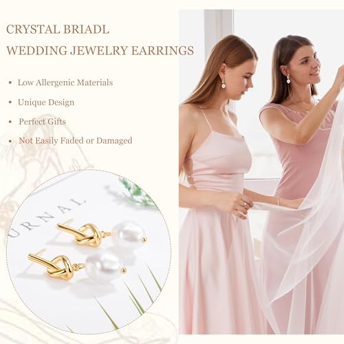 Bridesmaid Gifts Bridesmaid Earrings Maid of Honor Proposal Gold Knot Earrings Bridesmaids Gifts2