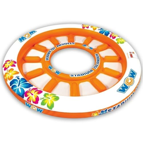 WOW Sports Stadium Islander Inflatable Floating Island - Holds Up to 12 People - Mesh Seating - Multiperson Raft