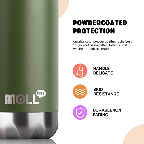 Image of Small Water Bottles for Kids -9 oz Stainless Steel Theroms,Grass Green