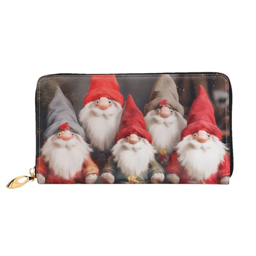 Portefeuille en cuir gnomes de Noël avec fermeture éclair : idée cadeau homme femme