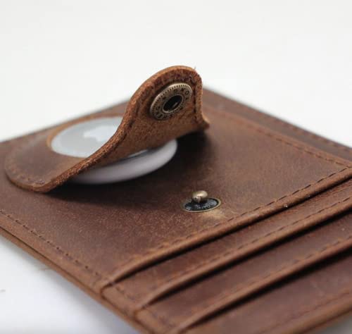 Leather Wallet and Holder for AirTag Wallet Slim Card Holder - Minimalist Wallet for Men and Women4