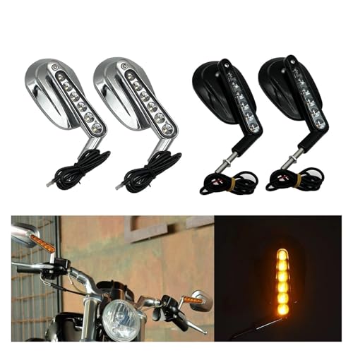 Rétroviseurs de moto avec clignotant 8mm embouts guidon V-ROD 2011 2012 2013 - 2