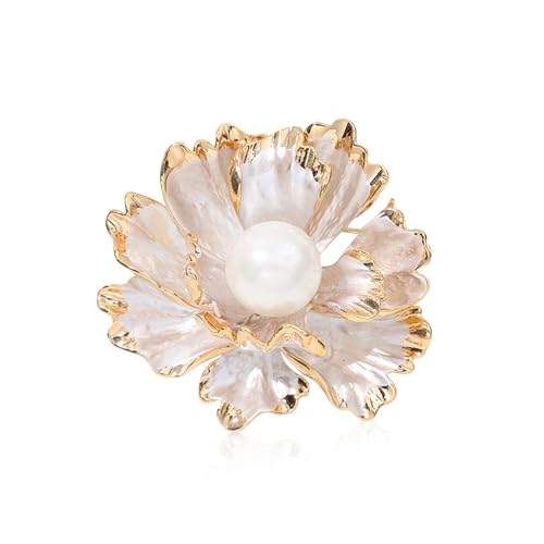 Image of GBAHFY Crystal Pearl Flower Brooches Pins Fashion Beautiful Created Floral Brooch Good Idea for Party Dance Wedding Banquet for Elegant Women