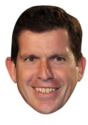 FoxyPrinting Tim Henman Celebrity Cardboard Party Face Mask Fancy Dress
