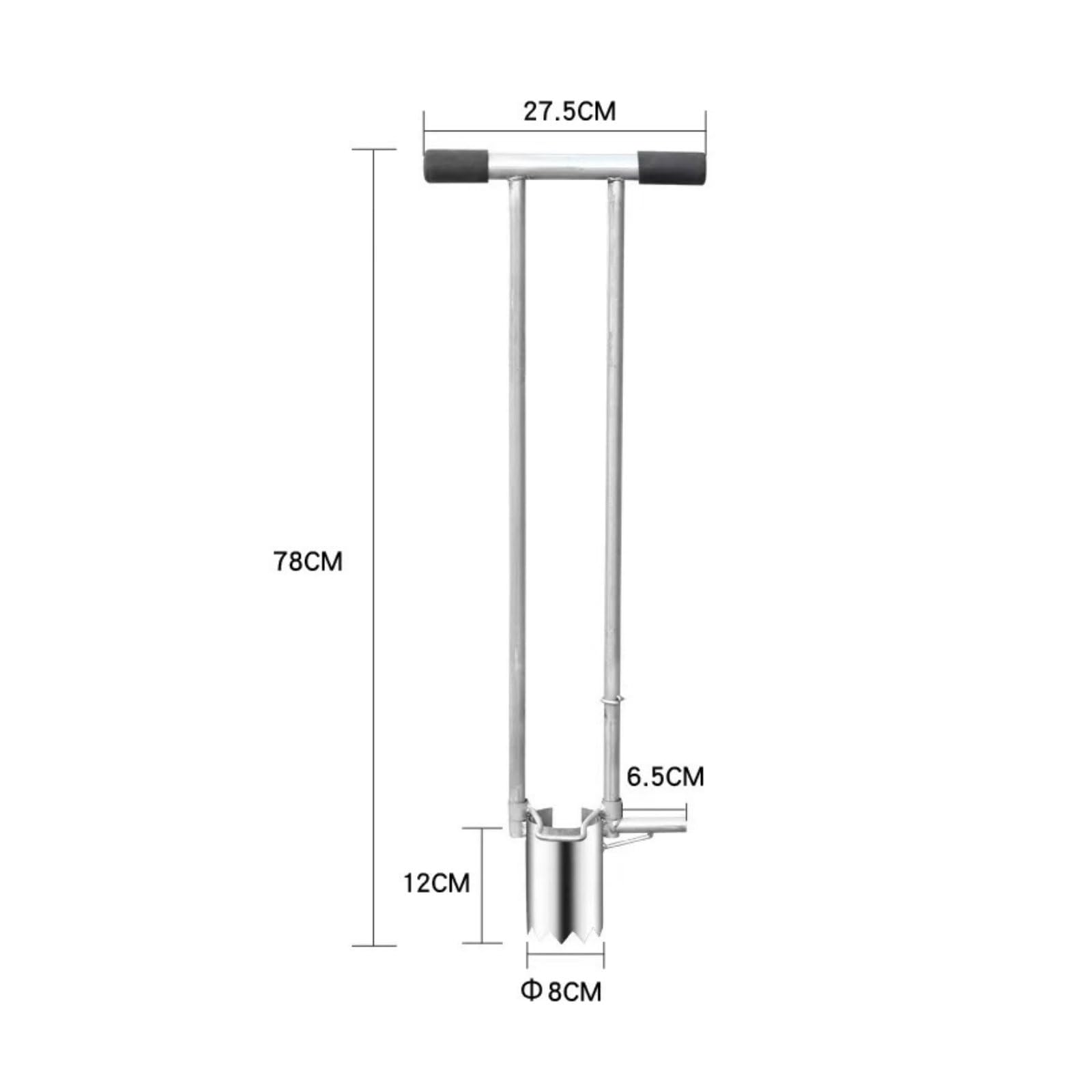 Trapiantatore Manuale da Giardino Trapiantatore Piantabulbi Digger Seminatore Asta Lunga in Acciaio Zincato per Trapianto Rapido Senza Piegarsi con, 8CM