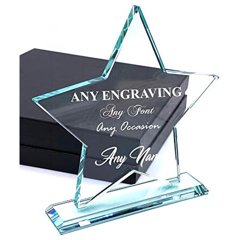 Large Personalised Jade Glass Star Trophy Cover