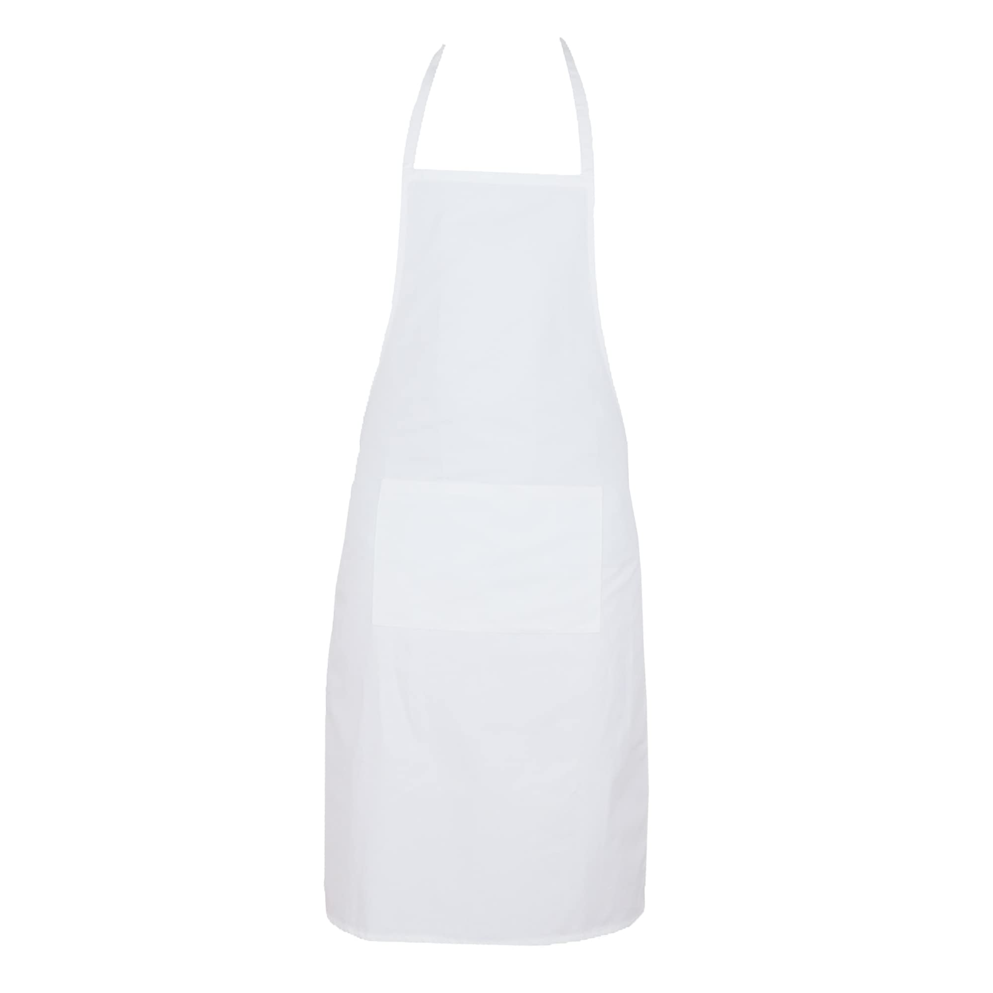 P-H Full apron adjustable 2 front pockets Chef apron Kitchen café, pub and Restaurant Men and Women apron (White)