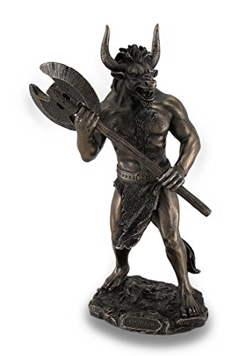 Veronese Design Bronze Finished Minotaur with Labrys Statue Greek Mythology