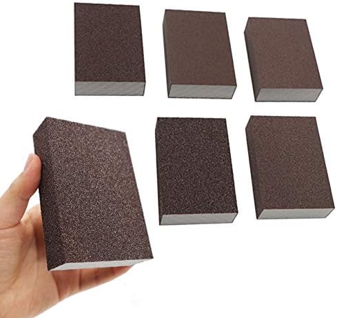 BAISDY 6Pcs Wet Dry Sanding Sponges, 60 80 100 120 180 220 Grit Sanding Pad Assortment, Washable and Reusable