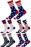 GONOSEED 【5 Pairs】 American Flag Socks 4th of July Accessories Men Women Red White Blue Socks USA Sock Fourth of July Accessories Patriotic Sock 4th of July Outfits for Women