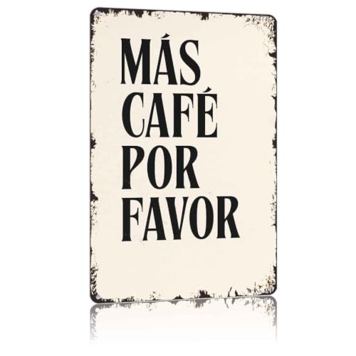 M S Caf Por Favor Coffee Request Spanish Wall Decor Metal Sign 8X12 Inch