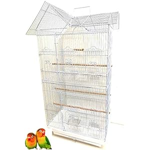 37-inch Portable Hanging Medium Flight Bird Cage for Cockatiel Sun Quaker Parakeet Green Cheek Conure Parrotlet Finch Canary Budgie Lovebird Small Parrot Travel Bird Cage