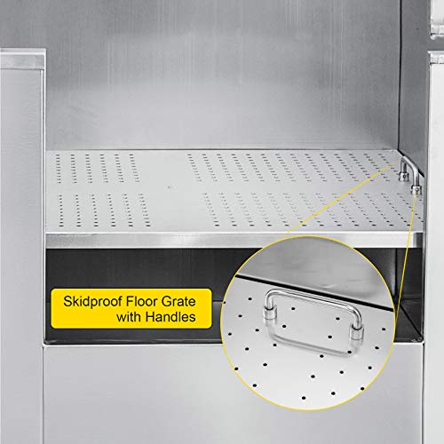 VEVOR 34" Pet Grooming Tub Stainless Steel Dog Wash Station Pet Washing Station and Dog Bath Tub Water-Resistant Grooming Tub for Dogs with Removable Door & Ladder on The Left - Image 6
