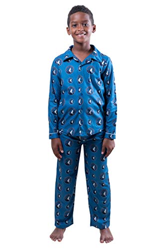 Image of Ultra Game Youth NBA Official 2-Piece Super Soft Button Down Pajamas Set