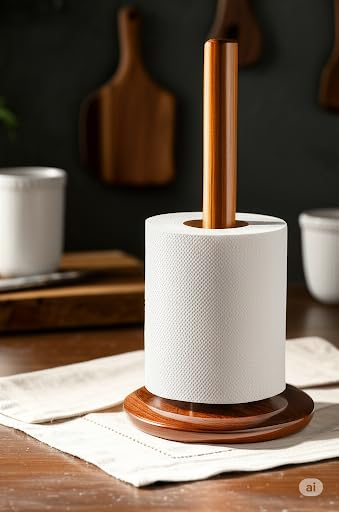 Image of Tissue Roll Holder for Kitchen | Tissue Paper Holder | Kitchen Organizer | Paper Towel Stand | Tissue Holder | Handmade, Sturdy Long-Lasting | Perfect for Kitchen, Dining & Living Room
